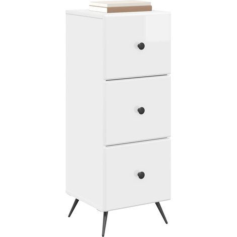 Maison Exclusive - Mobile con Cassetti Bianco Lucido 33 x 34,5 x 90 cm