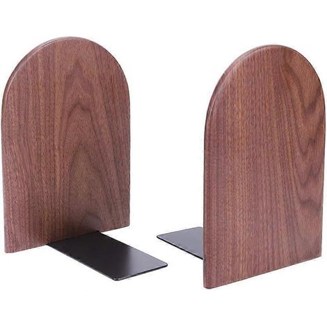 Serre-livres en bois, serre-livres robustes, supports de livres antidérapants, supports d'étagères, pour la maison, l'école, le bureau, organiseur de bureau pour livres, dictionnaires, documents (1/3)