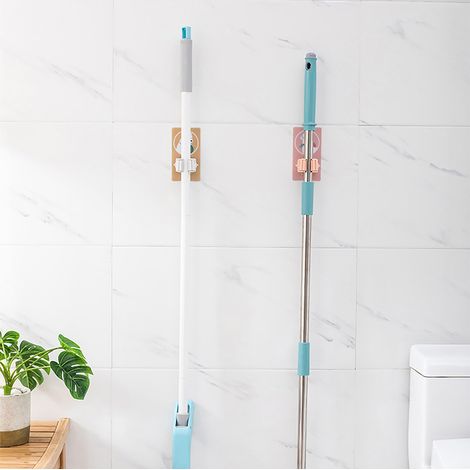 Wandmontierter Mopphalter, starke Saugkraft, wasserdichte Rollenkonstruktion, für Bad, Küche und WC. (1/5)