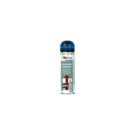 traçeur de chantier couleur bleu fluo tête bas