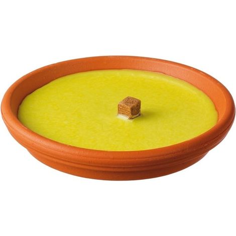 Regalo Italiano Candela Citronella Terracotta D 17 Cm H 3 Cm 1 Pz
