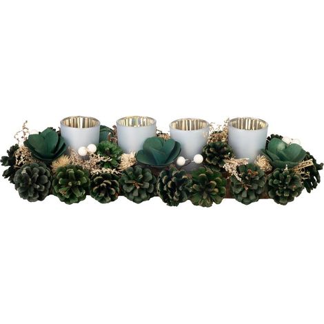 Ikebana MagicHome Weihnachten, Advents-, grün, 45x15x9 cm (1/2)