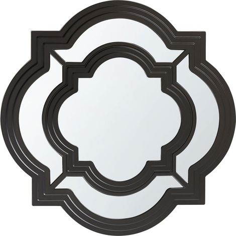 Miroir Mural à Suspendre Design Oriental Noir Double Cadre Tréflé Cobeta (1/5)