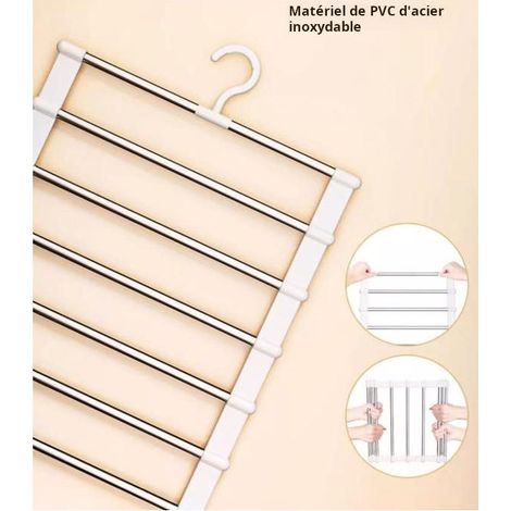 Porte-pantalons échelle, cintre de pantalon domestique multifonctionnel multicouche, un outil de rangement spécial pour vêtements antidérapants et non marquants (1/5)