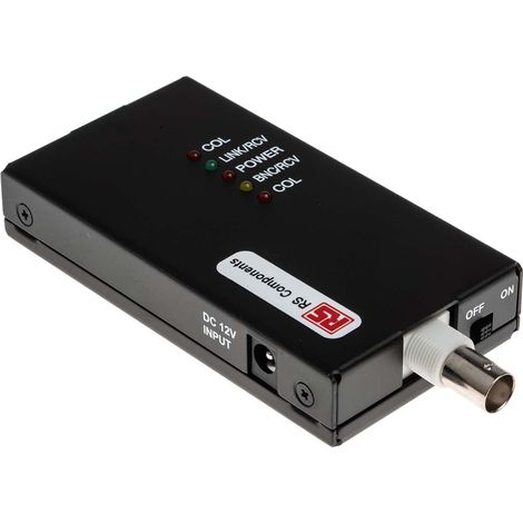 Convertisseur interface industrielle RJ45 BNC RS PRO, 100 (UPT) m, 185 (Coaxial) m de portée, 10Mbit/s ( Prix pour 1 ) (1/5)