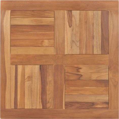 vidaXL Piano del Tavolo Legno Massello di Teak Quadrato 80x80x2,5 cm