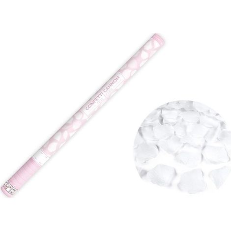 Tubo con p茅talos de rosa blanca de 80 cm