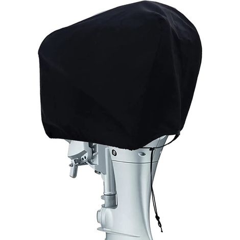 Funda para motor fueraborda - Impermeable - Resistente a los rayos UV - Negra (1/5)