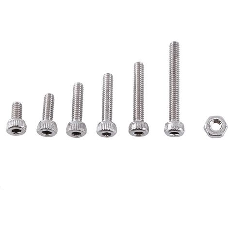 250pcs M2 Hex Socket Screws Bolt With Hex Nuts Assortment A2 Stainless Steel(Cap Head)