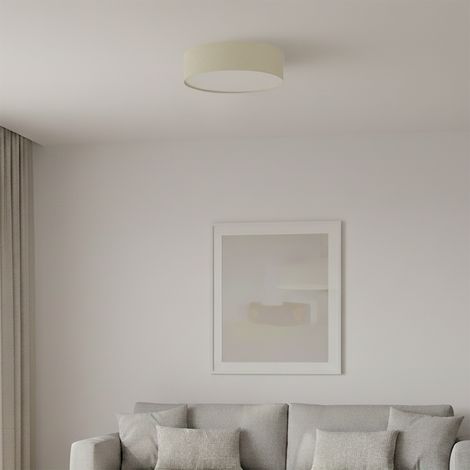 Plafón de Techo Redondo en Tejido Beige d40 Serie ENZO II