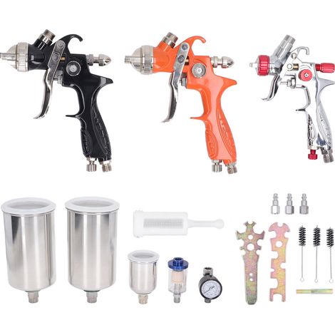 Kit de pistolet pneumatique 1/4po, pulvérisateur haute atomisation pour peinture automobile, apprêt, revêtement, pression 2,5-3,5 bar (1/5)