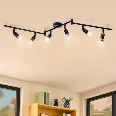LED Ceiling Light with 6 Adjustable Spotlights GU10 Spotlights without Bulb (1/5)