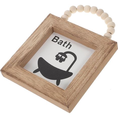 Panneau Suspendu de Style Pastoral en Bois Rustique, Décoration Murale Pratique et Facile à Utiliser pour Salle de Bain, Panneau Suspendu Décoratif pour Mur de Salle de Bains (1/5)