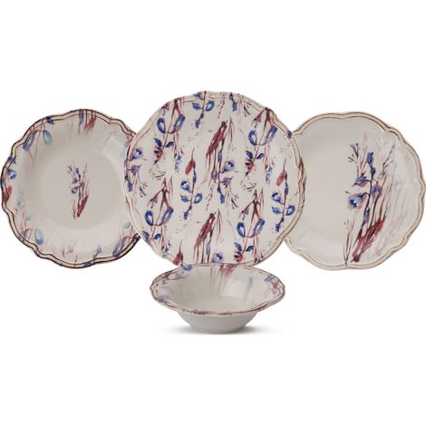 Juego de vajilla Set 100% Porcelana Navy Azul Burgundy (1/5)