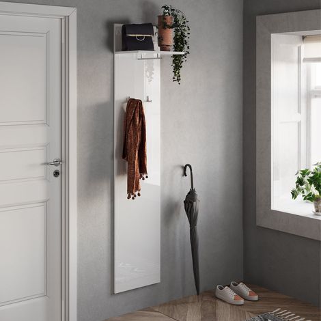 Appendiabiti Orsenigo, Appendiabiti, Installazione Sospesa Made in Italy, Materiale Struttura in Legno Nobilitato, 184h cm Bianco Lucido (1/3)