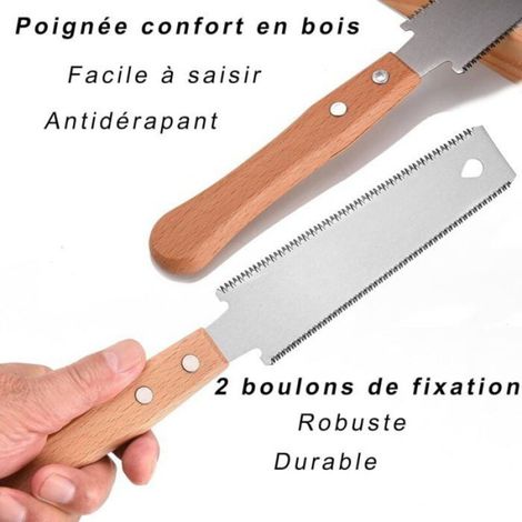 1 Scie japonaise, lame flexible 15,2 cm, double tranchant, coupe bois, bricolage (1/4)