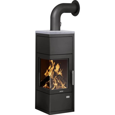 Diego wärme Plus Stahl schwarz 6 kW mit Speicherstein