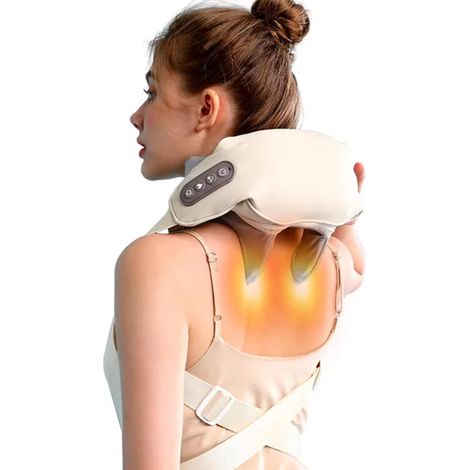 Appareil de massage portable pour la nuque et les épaules avec fonction chauffante et coussin de massage électrique à pétrissage et compression (1/5)