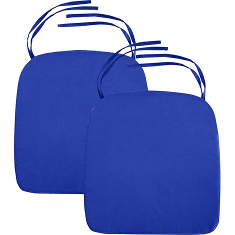 Gardenista - Resol Palma Outdoor-Ersatzstuhl-Sitzpolster mit sicheren Bändern, 40x40x5 cm wasserabweisendes Stuhl-Sitzkissen, langlebiges und bequemes Gartenstuhl-Sitzkissen - Blau (2pc) (1/5)