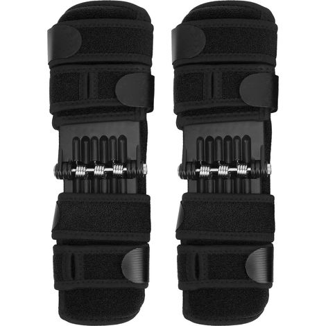 Genouillère de Soutien avec Ressort - Protection Articulaire pour Sport et Récupération - Paire Noire Amplificatrice