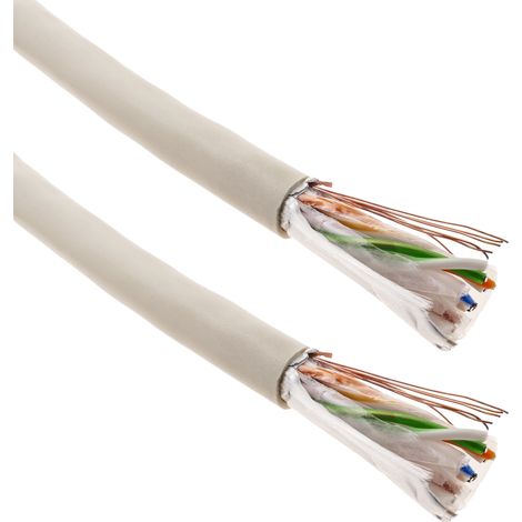 BeMatik - Enrouleur de câble réseau Ethernet FTP Cat.6 rigide gris 100 m (1/5)