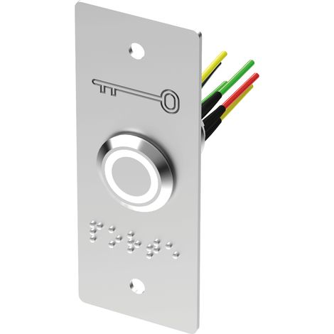 Bouton poussoir INOX LED Vert/Blanc 19 mm NO+NC + PBP194 6 fils soudés - SEWOSY - PB19VB6FB (1/2)