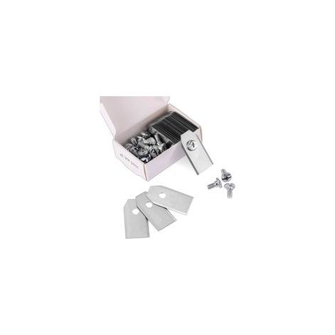 45x Lame De Rechange en Carbon pour tous les Husqvarna Automower/Gardena/Yardforce - Couleur argent Lame robot tondeuse pour Husqvarna 305, 308, 310, 315, 320, 420, etc. - (3.1 g / 0.75 mm) avec 30 V (1/5)