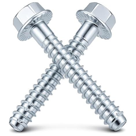 Pack of 25 M6 x 50 mm Galvanised Concrete Screws with Flange for Masonry, Concrete, Architecture, Industry (1/5)