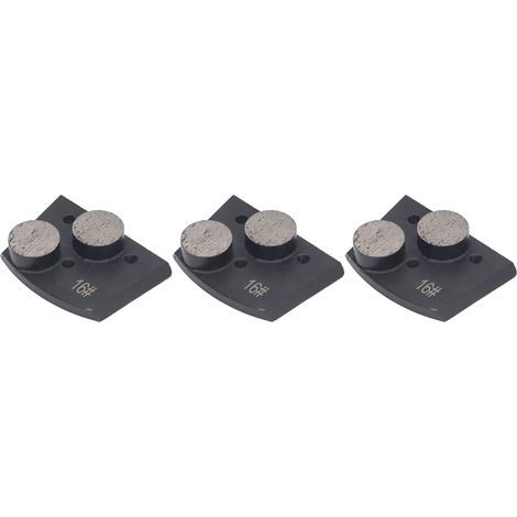 Chaussures de meulage en diamant, bloc à 2 dents cylindriques pour le polissage du béton, élimination de la peinture, grain noir 16, 3 pièces (1/5)