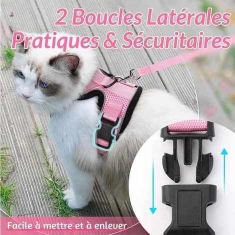Harnais - FOLAYA - XS - Réglable - Rose - Réfléchissant (1/4)