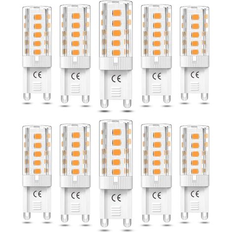 10 ampoules LED G9 dimmables 3W blanc chaud 3000K, équivalent halogène 50W AC110/220V [Classe énergétique F][GKS] (1/4)