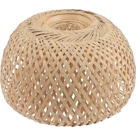 Abat-jour en bambou tressé, compatible avec les plafonniers et pour usage domestique. (1/5)