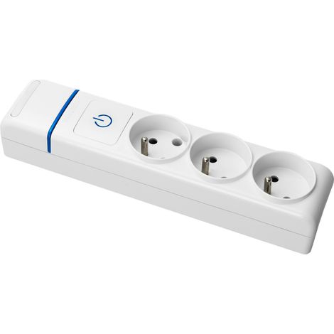 Multiprise Blanche interrupteur lumineux 3 prises 2P+T 16A - Solera
