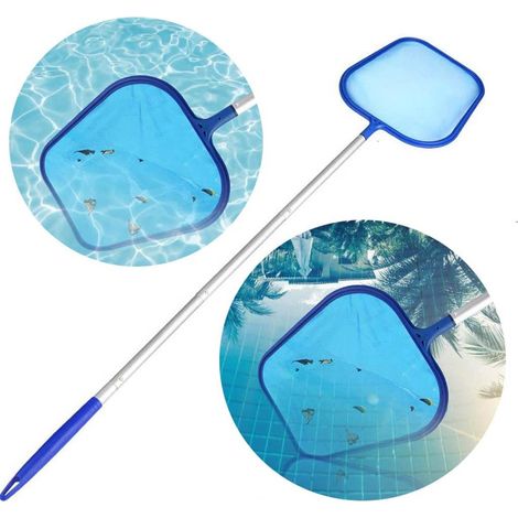 Kit d'aspirateur de piscine et d'épuisette, barre détachable en alliage d'aluminium à 5 sections, pour le nettoyage des piscines hors sol, spas, jacuzzis, bassins et fontaines. (1/5)