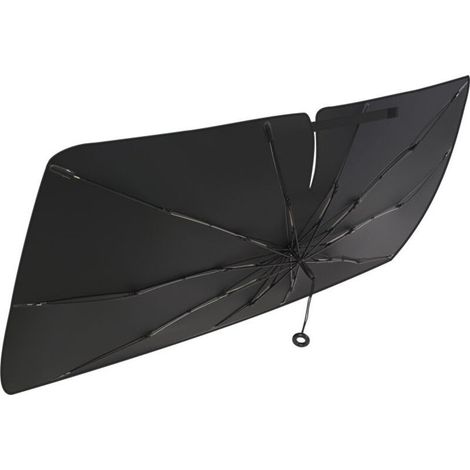 Pare-soleil universel pliable à 360° pour SUV et camionnettes, protection solaire pare-brise avec sac de transport inclus, couleur noire (1/4)