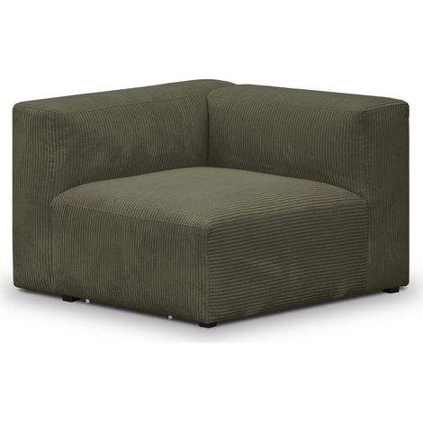 Module d'angle réversible en velours côtelé vert kaki - Modulo (1/3)
