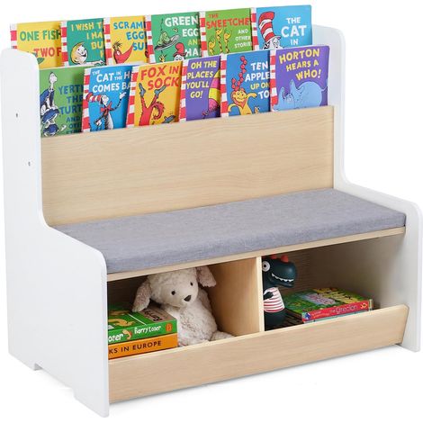 COSTWAY Libreria Montessorinana Per Bambini Bambi Porta Libri Salvaspazio Legno Cameretta Scaffale Portagiochi Bibliotec Panchina Panca Portariviste Cassapanc (1/5)