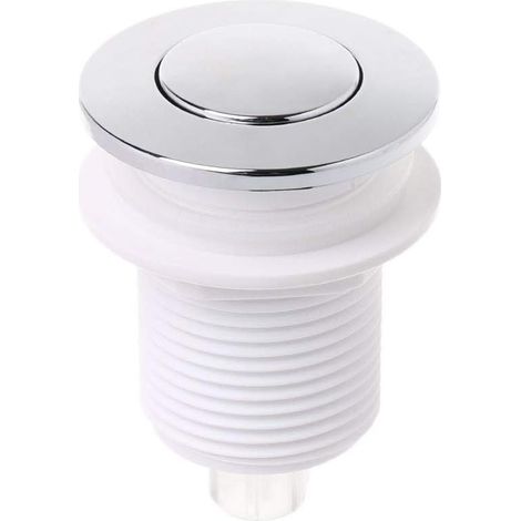 Commutateur Pneumatique 32mm - 1 Pièce - ABS Et Acier Inox - Pour Spa Et Baignoire - Blanc (1/5)
