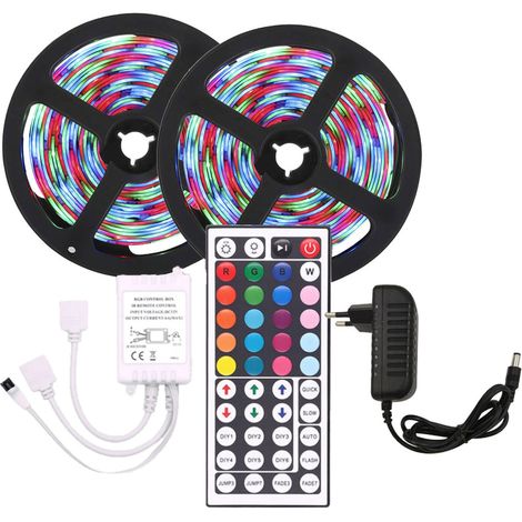 Kit de ruban LED 5050RGB2835 avec contrôleur Bluetooth/Wi-Fi, étanche, pour intérieur et extérieur, 12 V - 5050RGB - 150 LED, 5 m - IP20 (1/5)