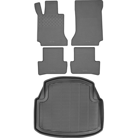 Juego de alfombrillas de goma para coche y alfombrilla para maletero para Mercedes Clase C W204 Sedán (2007-2014).