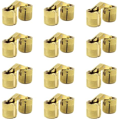 Charnières cylindriques en laiton 12x10mm, charnières invisibles pour meubles d'armoire, Angle d'ouverture dissimulé à 180 degrés (1/5)