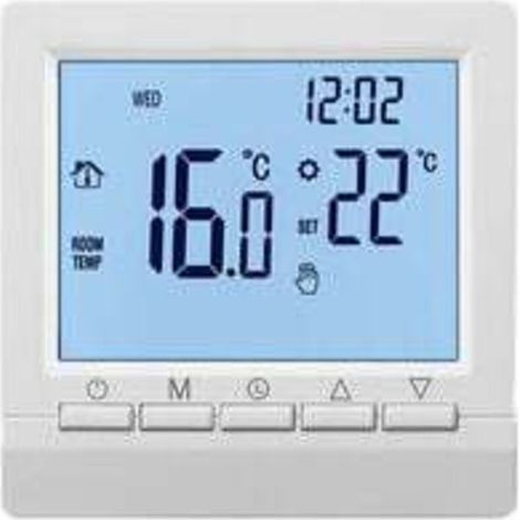 Intelligenter Wandthermostat mit LCD-Display für Fußbodenheizung – weiße Hintergrundbeleuchtung