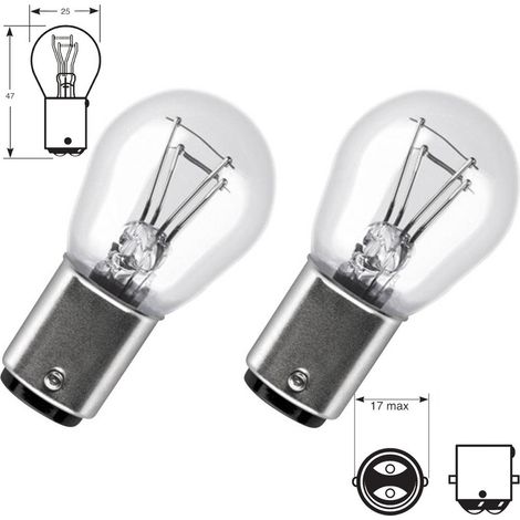 2 x Ampoules BA15D 21/5W 12V Standard BA15D (1/2)