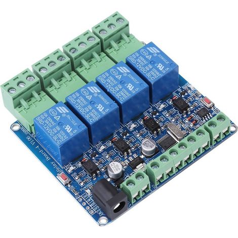 Module relais 4 canaux DC 12 V, carte relais, communication par microcontrôleur avec protection par optocoupleur STM8S103F3 (1/5)