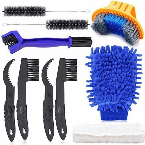 UlisemBicyclette Outil de Nettoyage,10pcs Moto Chaîne de Vélo Outils de Nettoyage pour Chaîne/Manivelle/Pneu/Pignon Nettoyage de Saleté (1/5)