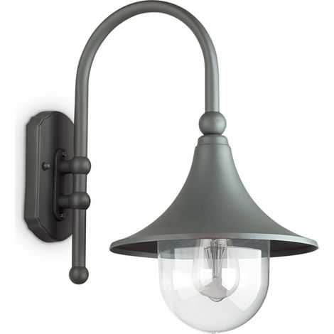 Applique Arco Rustica-Country Cima Alluminio Antracite 1 Luce E27 (1/3)
