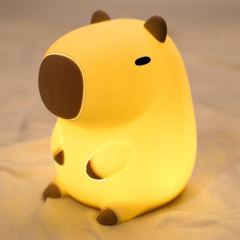 LED Nachtlicht Kinder,Nachtlicht süße Tiere, Kawaii Capybara Silikon Stilllicht Kinder Nachtlicht Dimmbar Touch Type-C Lampe (1/5)