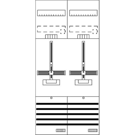ABB Striebel & John DF27G2 Zählerfeld 7RE 2Z vorverdrahtet mit Zählerkreuz