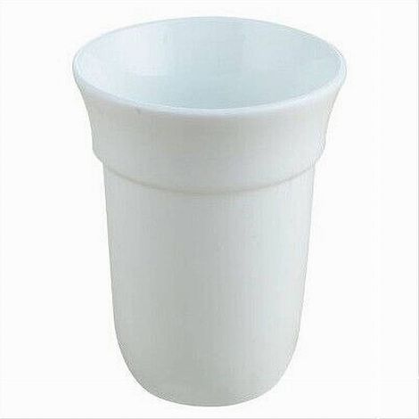 Cleafe - Bicchiere Ricambio Porta Scopino Wc In Ceramica Bianca Bagno Accessorio 59348 -
