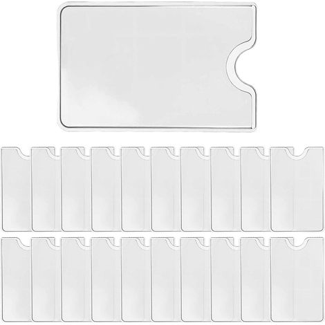 20 fundas transparentes para tarjetas, protectores de tarjetas bancarias, fundas protectoras de plástico blando transparente para tarjetas de crédito y débito/bancarias.